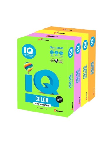 Papel A4 IQ Color NEÓN 500h