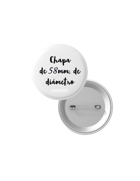 Chapas alfiler 58 mm 100 pcs