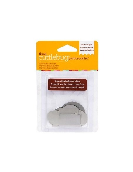 Cuttlebug formas metal plateadas basicas 10u