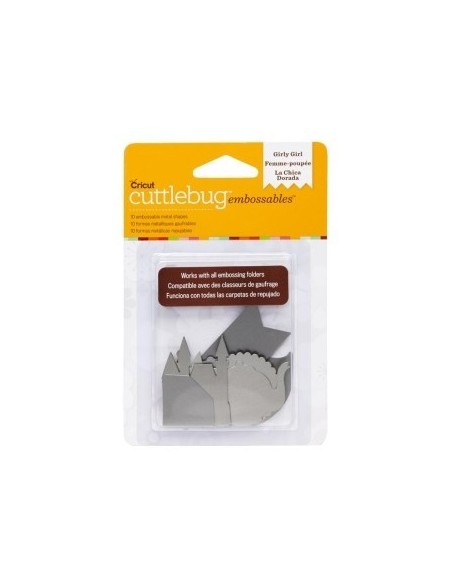 Cuttlebug formas metal plateadas chica dorada 10u