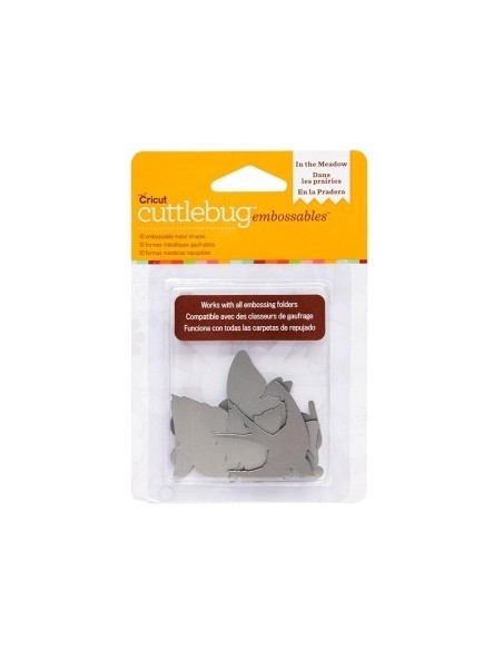 Cuttlebug formas metal plateadas en la pradera 10u