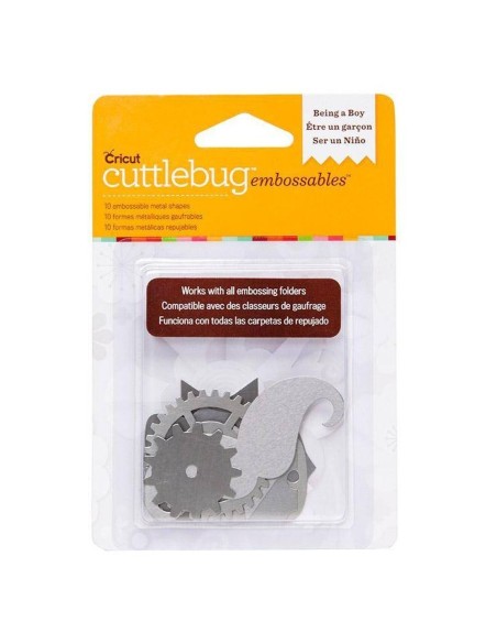 Cuttlebug formas metal plateadas ser niño 10u