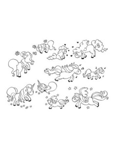 Sellos stampominos unicornio 10u 2
