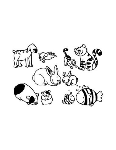 Sellos stampominos mascotas 10u