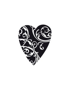 Sello madera G corazón adornado