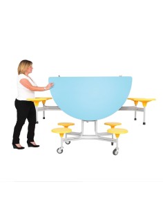 Mesa plegable con 8 asientos ovalada 2