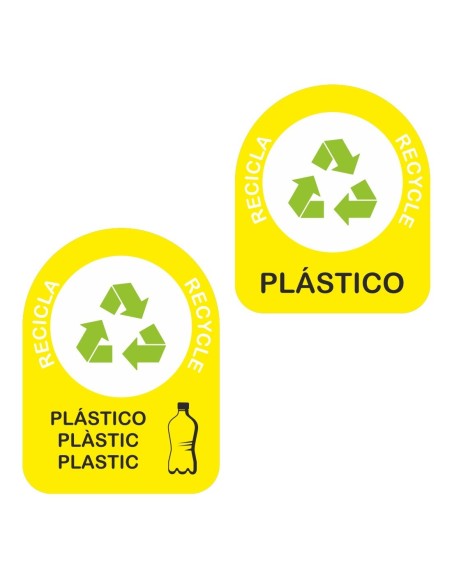 Juego adhesivos reciclaje amarillo