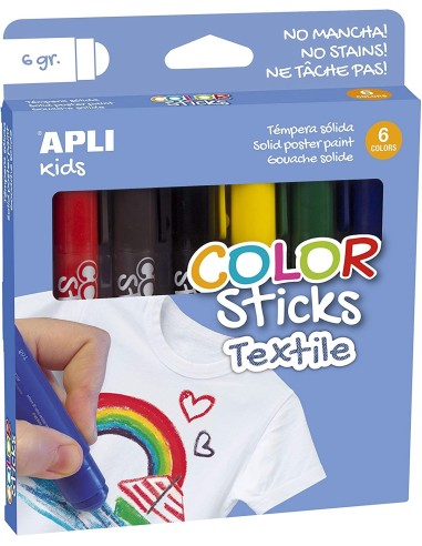 Témpera sólida Textil 6 colores