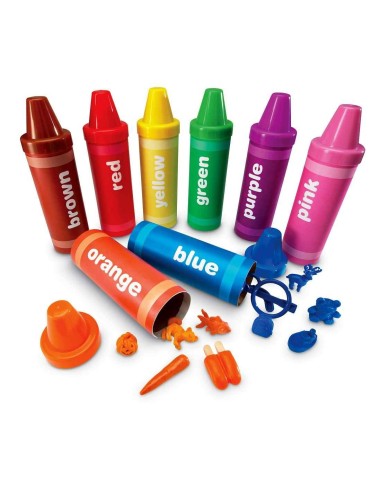 Rainbow sorting crayons