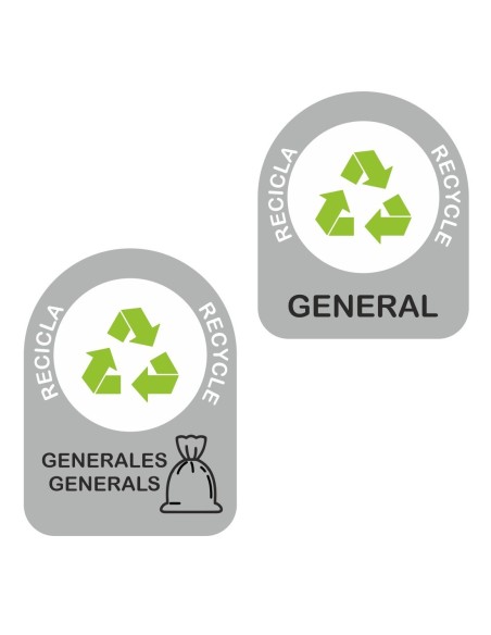 Juego adhesivos reciclaje gris