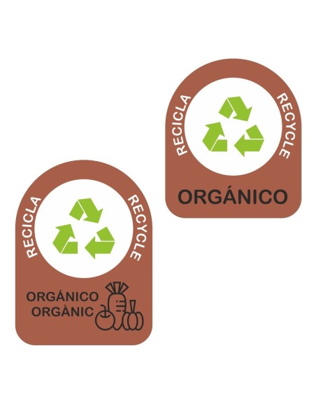 Juego adhesivos reciclaje marrón