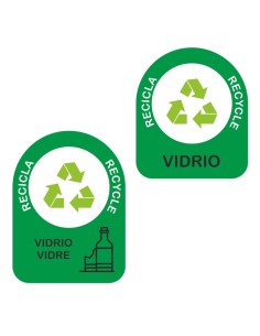 Juego adhesivos reciclaje verde