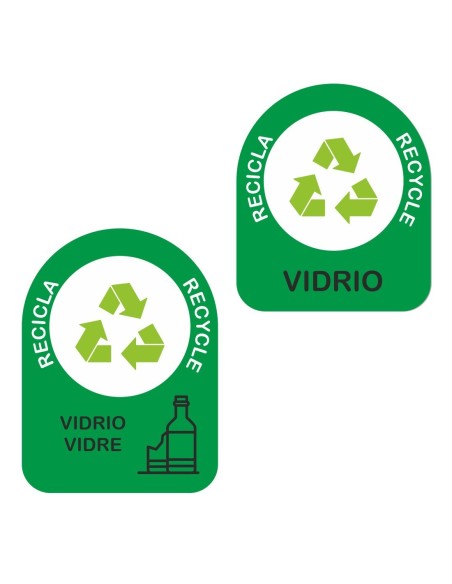 Juego adhesivos reciclaje verde
