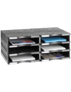 Archivodoc Duo 6 huecos Negro