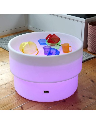 Mesa de luz sensorial de arena y agua