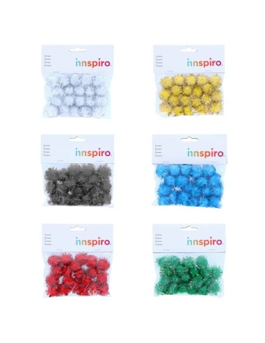 Pompones metal unicolor 20u