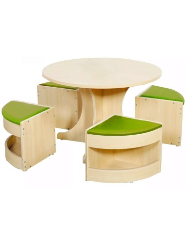 Conjunto redondo mesas y sillas