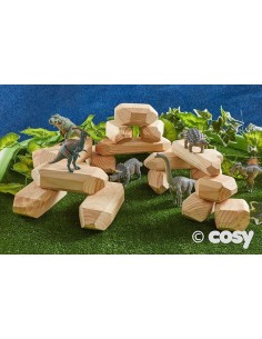 Rocas de madera natural largas