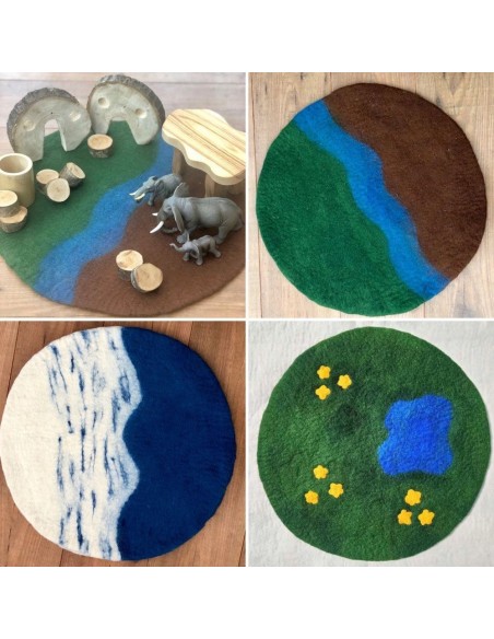 Tapetes de fieltro para escenarios minimundo