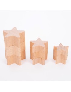 Estrellas madera natural 2