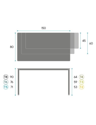 Mesa escolar polivalente Line