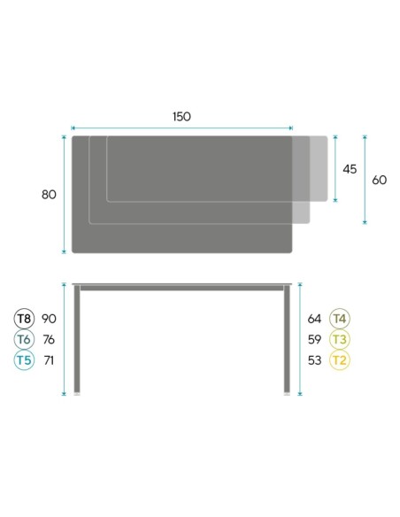 Mesa escolar polivalente Line