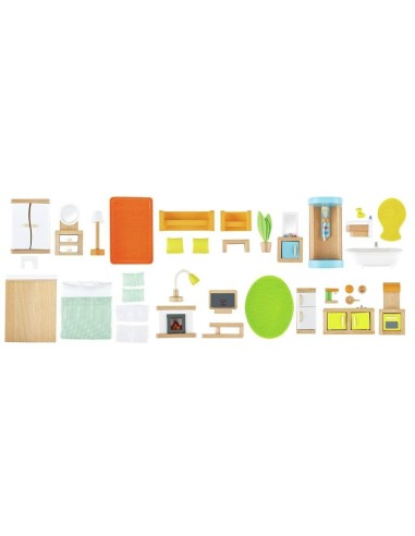 Casa madera con muebles