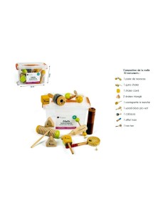 Cofre con 10 instrumentos de madera 2