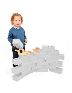 Ladrillos de construcción Foam Blanco 25 pcs 2