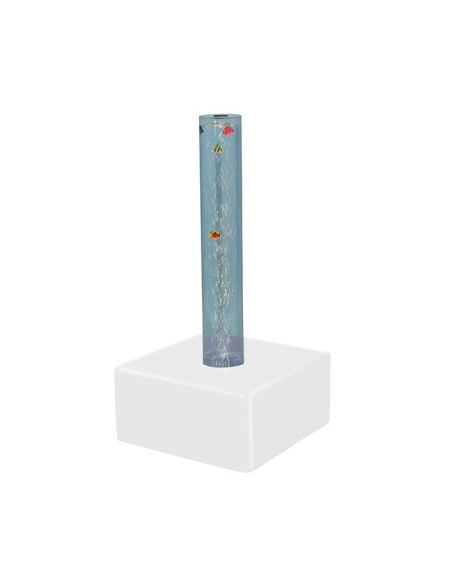 Cubo sensorial blanco + tubo burbujas