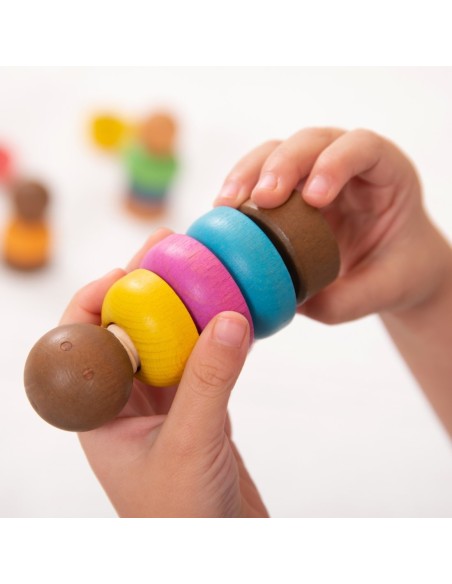 Figuras comunidad madera Arcoiris 15u