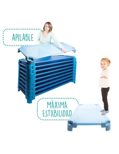 Camita Infantil apilable + sábana 5u
