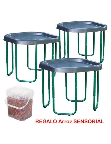 Set 3 Bandejas Tuff + Base con patas + ARROZ