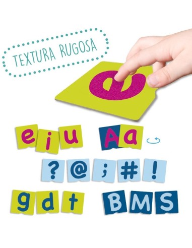 Tacto fichas de letras y signos