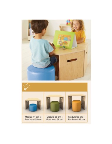 Puff redondo aula flexible