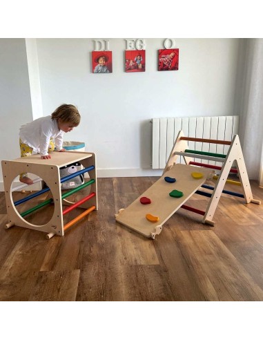 Cubo de escalada + Rampa Pikler COLOR