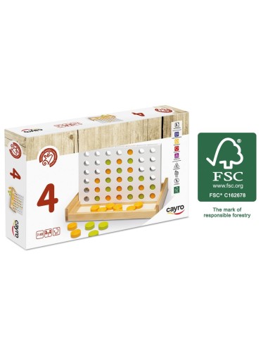 Cuatro en raya de madera FSC