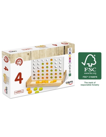 Cuatro en raya de madera FSC