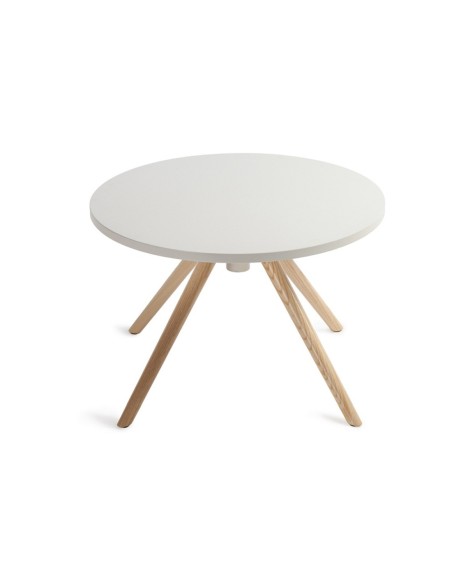 Mesa baja auxiliar redonda blanca