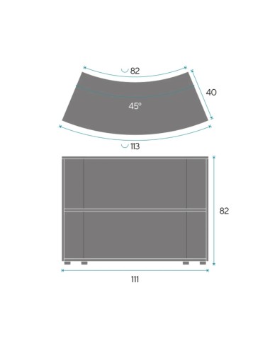 Armario estantería bajo curvo DOT82ARC