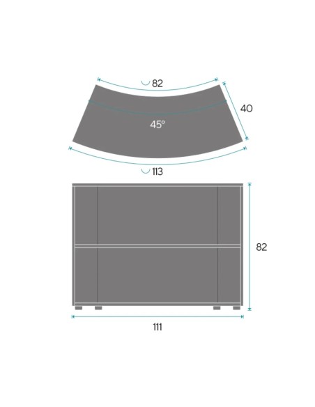 Armario estantería bajo curvo DOT82ARC