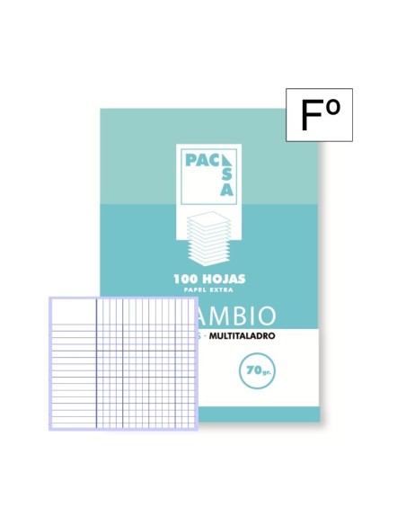 Recambio Folio 100h milimetrado Pacsa
