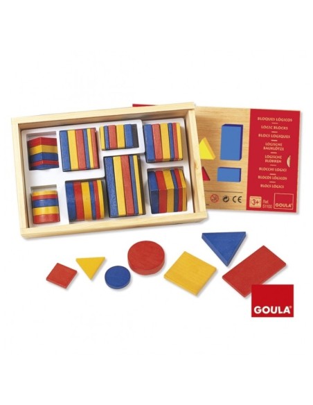 Bloques Lógicos Madera 48 Piezas