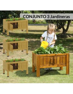 Conjunto 3 Jardineras con ventana