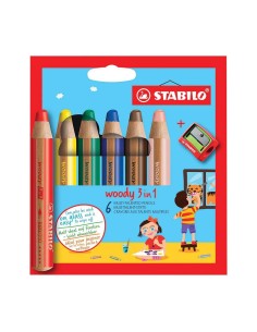 Lápiz Stabilo Woody 6 + Sacapuntas