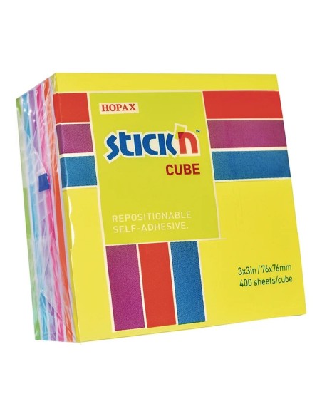 Notas ADHESIVAS 76x76 Cubo 400h colores surtidos