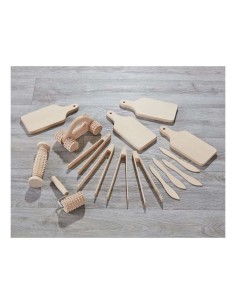 Juego herramientas para amasar madera