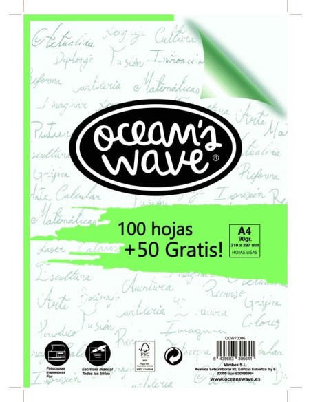 Papel A4 Blanco 100+50h 90g