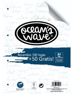 Recambio A4 Liso 90g 100+50h