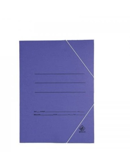Carpeta Cartón Azul 1/4 Gomas Sencilla